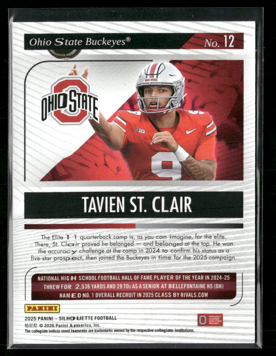 2025 Panini Silhouette Holo Silver Tavien St. Clair #/149 #12