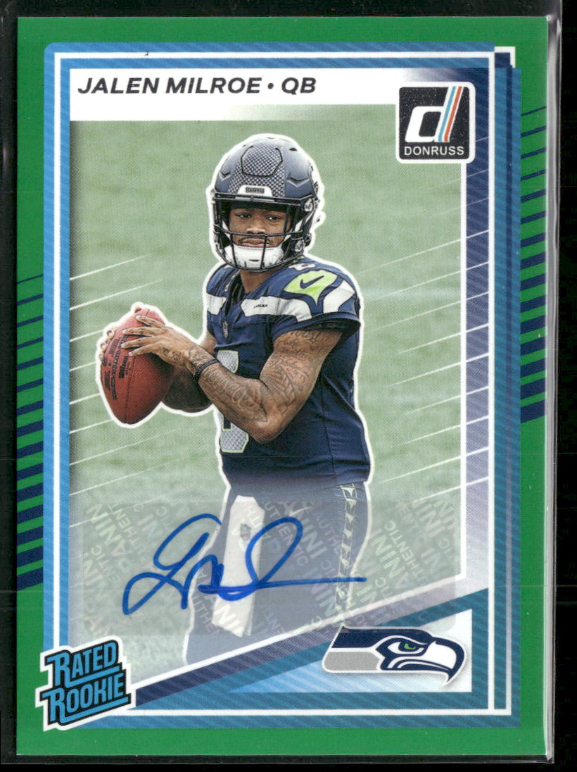 2025 Donruss Press Proofs Green Jalen Milroe Rookie Auto #307