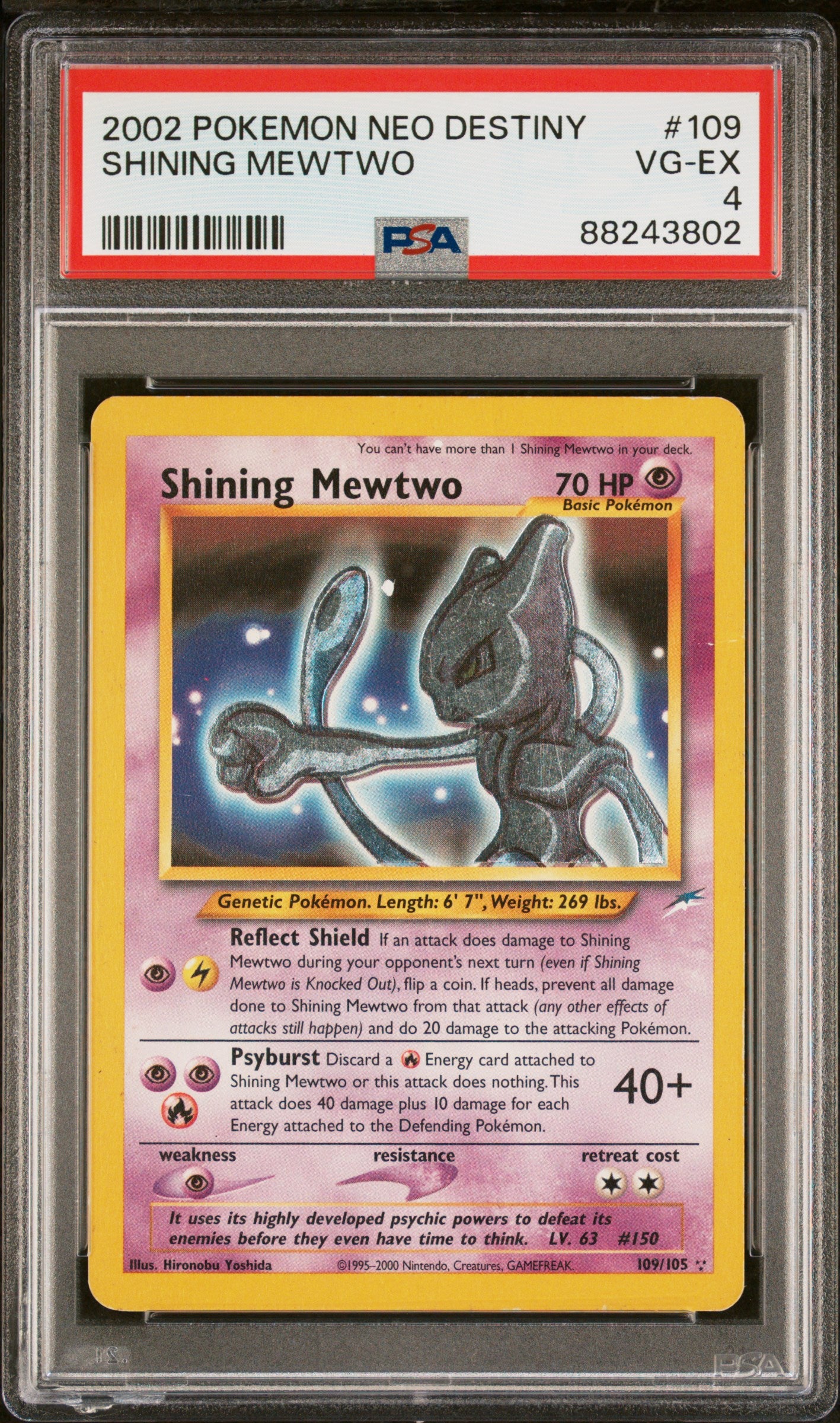 2002 Pokemon Neo Destiny Shining Mewtwo 4 PSA #109