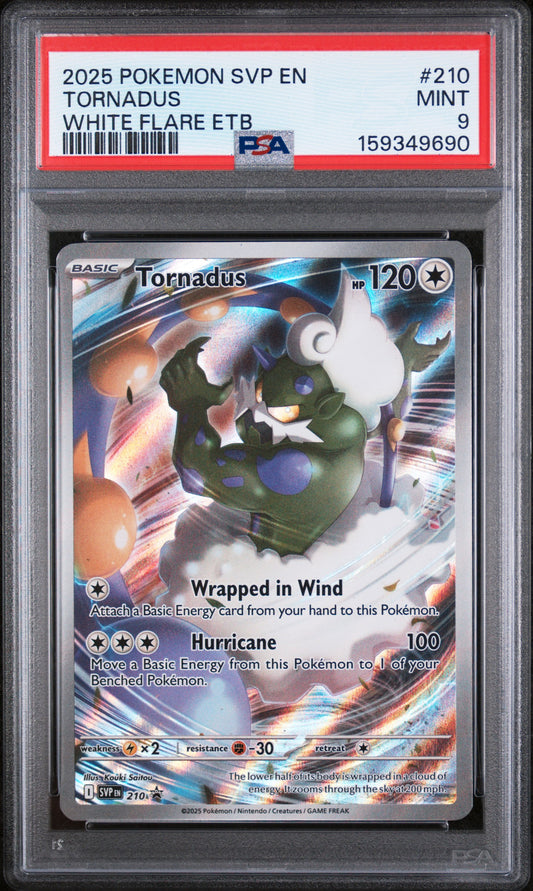 2025 Pokemon Svp En-Sv Black Star Promo White Flare Etb Tornadus 9 PSA #210
