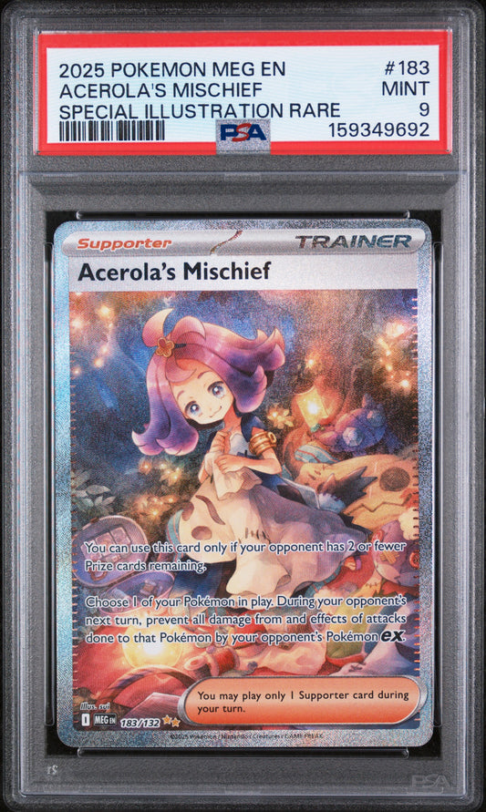 2025 Pokemon MEG EN Special Illustration Rare Acerola'S Mischief 9 PSA #183