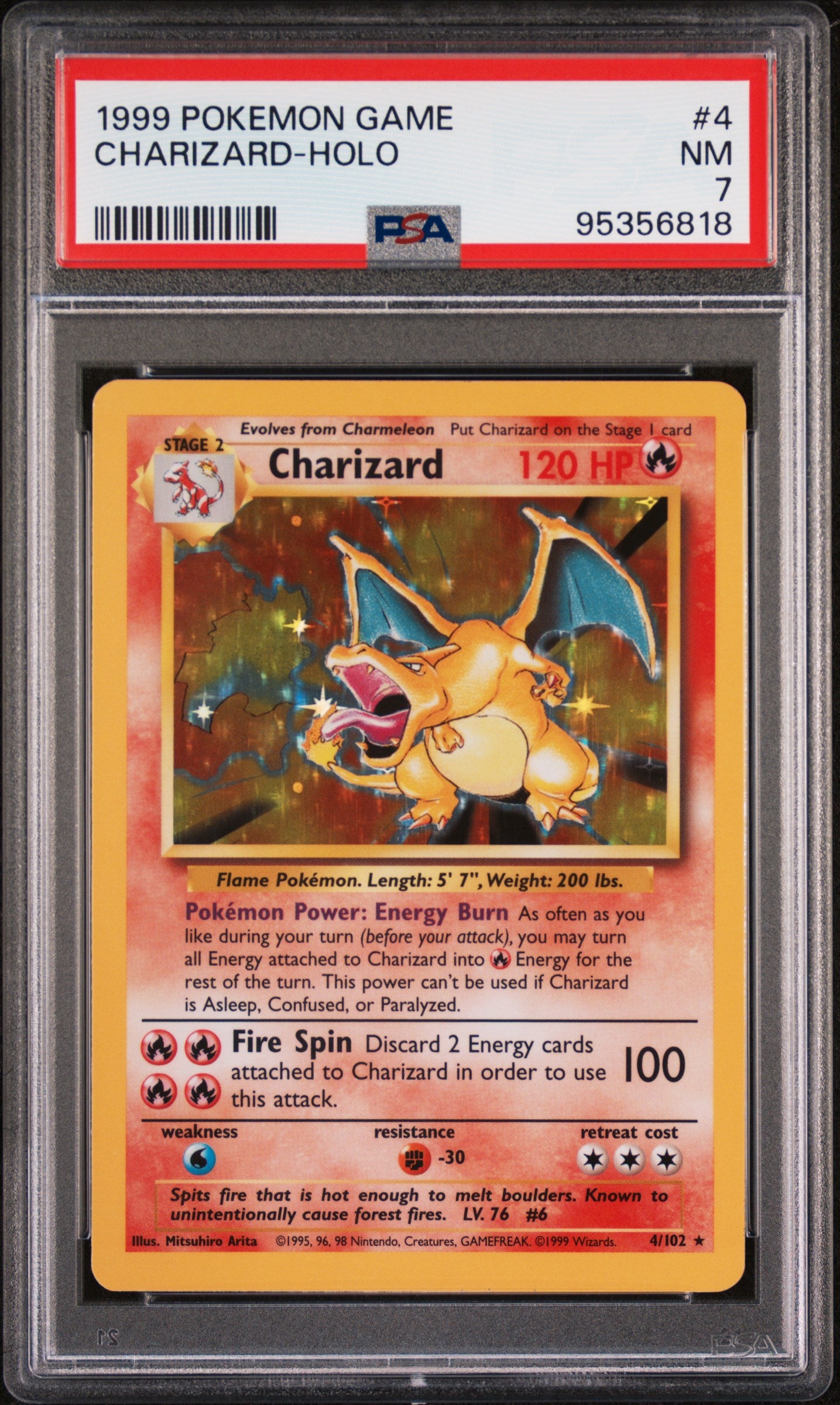1999 Pokemon Game Charizard-Holo 7 PSA #4