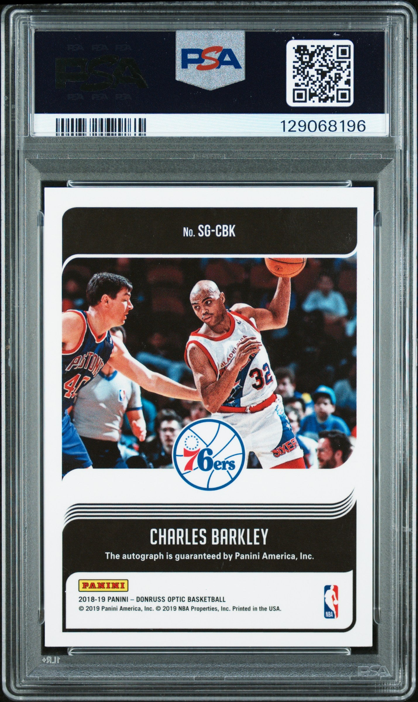 2018 Panini Donruss Optic Signature Series Charles Barkley 9 PSA #CBK