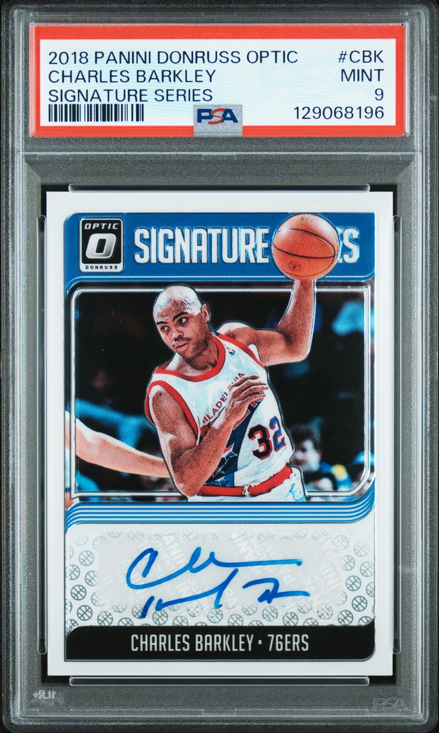 2018 Panini Donruss Optic Signature Series Charles Barkley 9 PSA #CBK