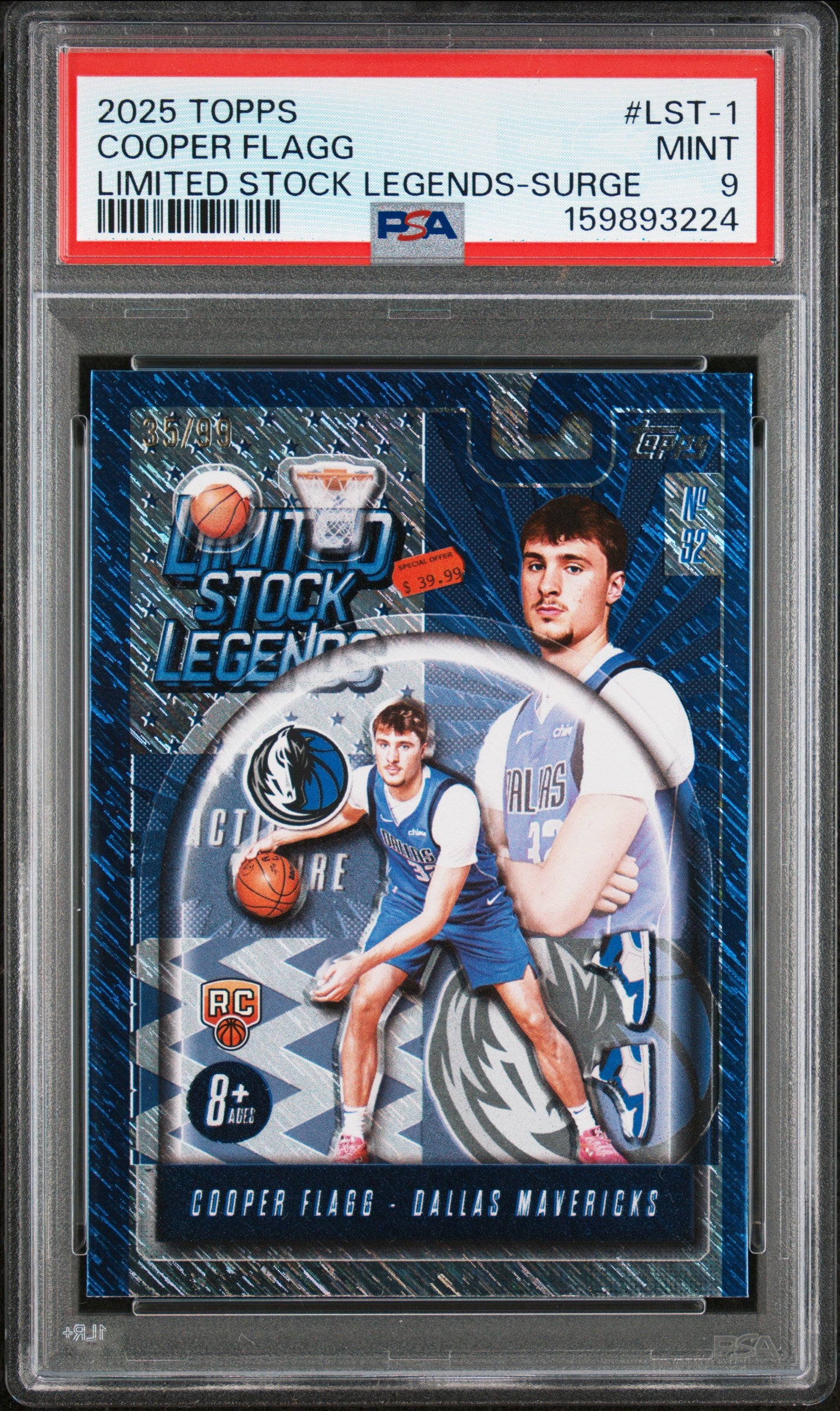 2025 Topps Limited Stock Legends-Surge Cooper Flagg 9 PSA #LST-1