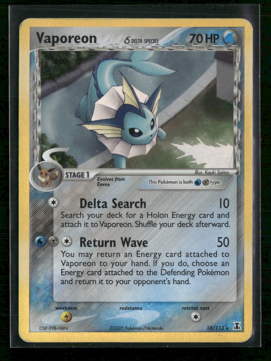 Delta Species Vaporeon (Delta Species) #18/113 Damaged