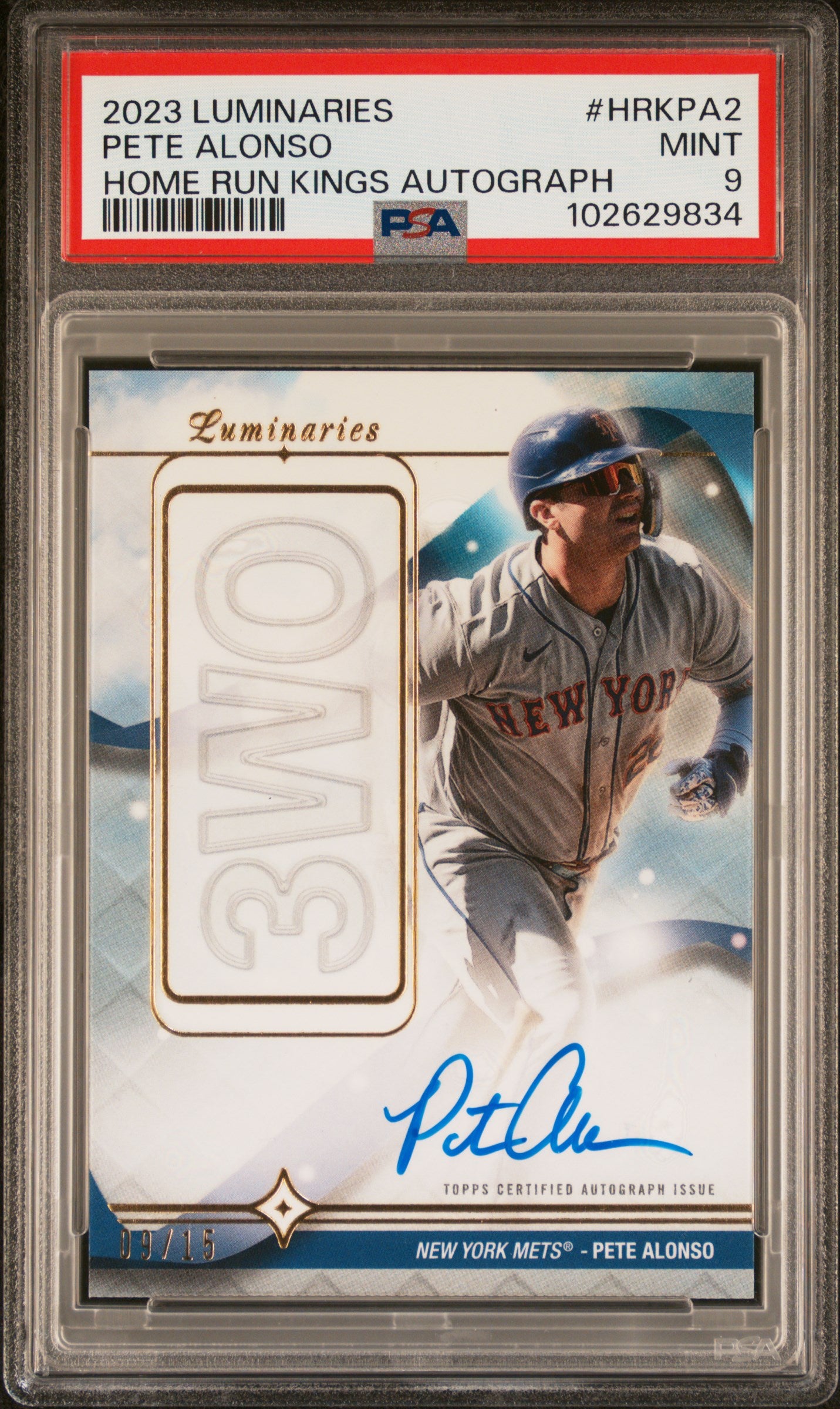 2023 Topps Luminaries Home Run Kings Autographs Pete Alonso 9 PSA #HRKPA2