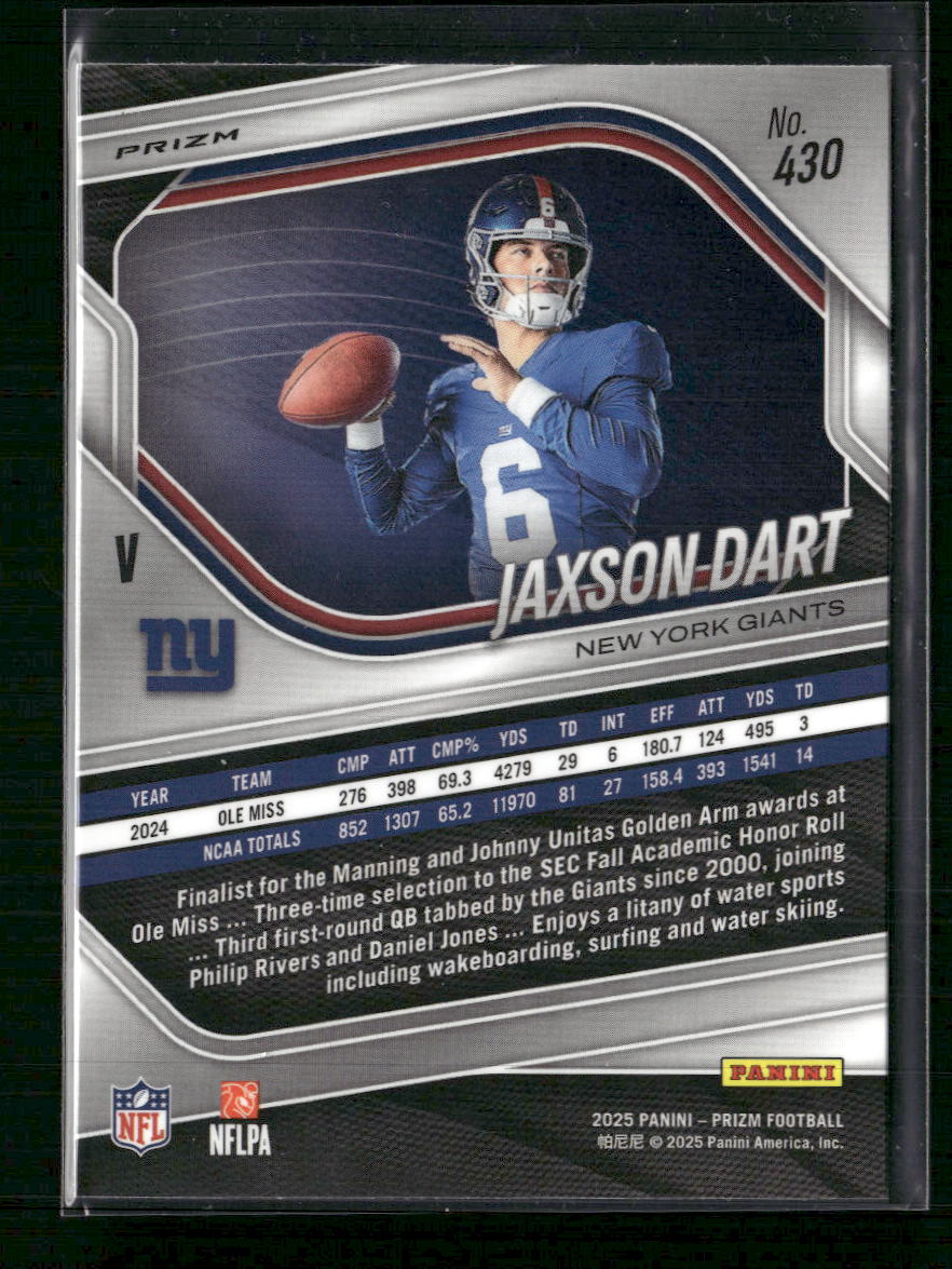2025 Panini Prizm Silver Jaxson Dart #430