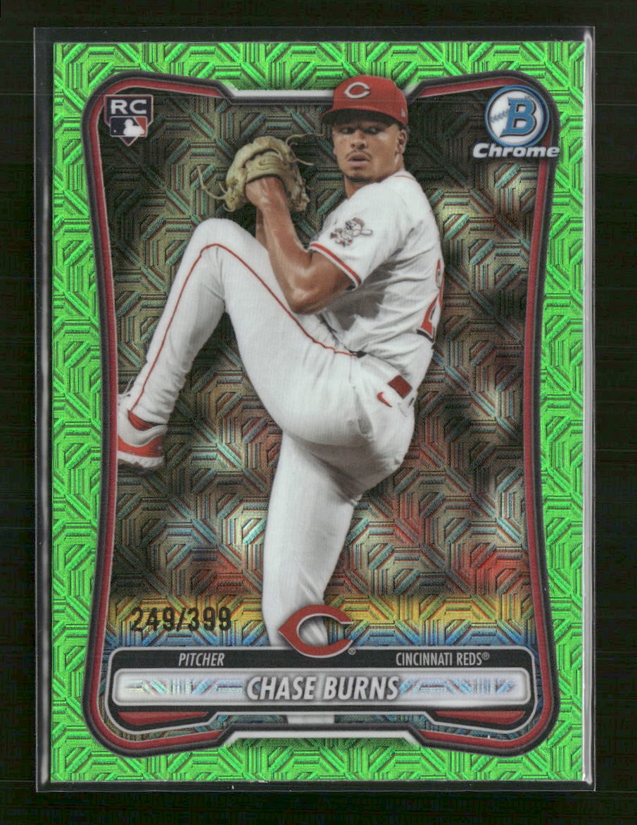 2026 Bowman Chrome Mojo Neon Green Refractors Chase Burns Rookie #/399 #3