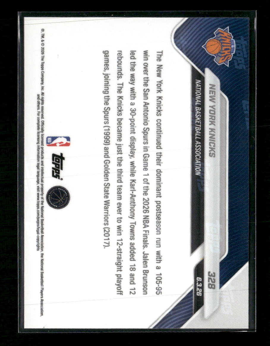 2025-26 Topps Now New York Knicks #328