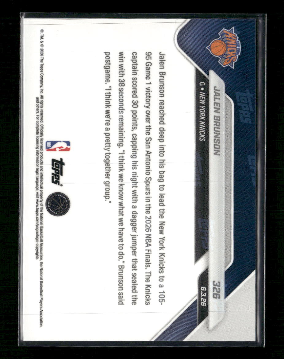2025-26 Topps Now Jalen Brunson #326