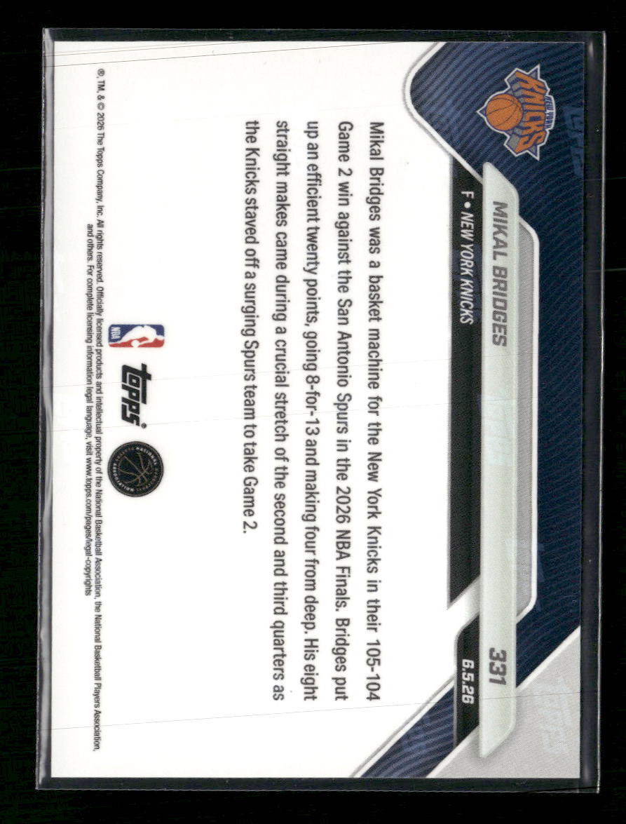 2025-26 Topps Now Mikal Bridges #331
