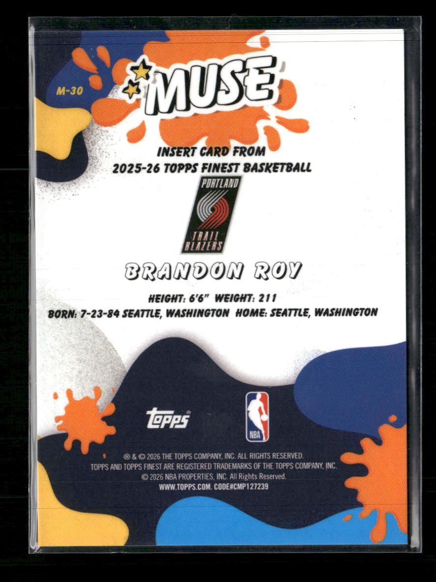 2025-26 Finest Muse Orange Refractor Brandon Roy #/25 #M-30