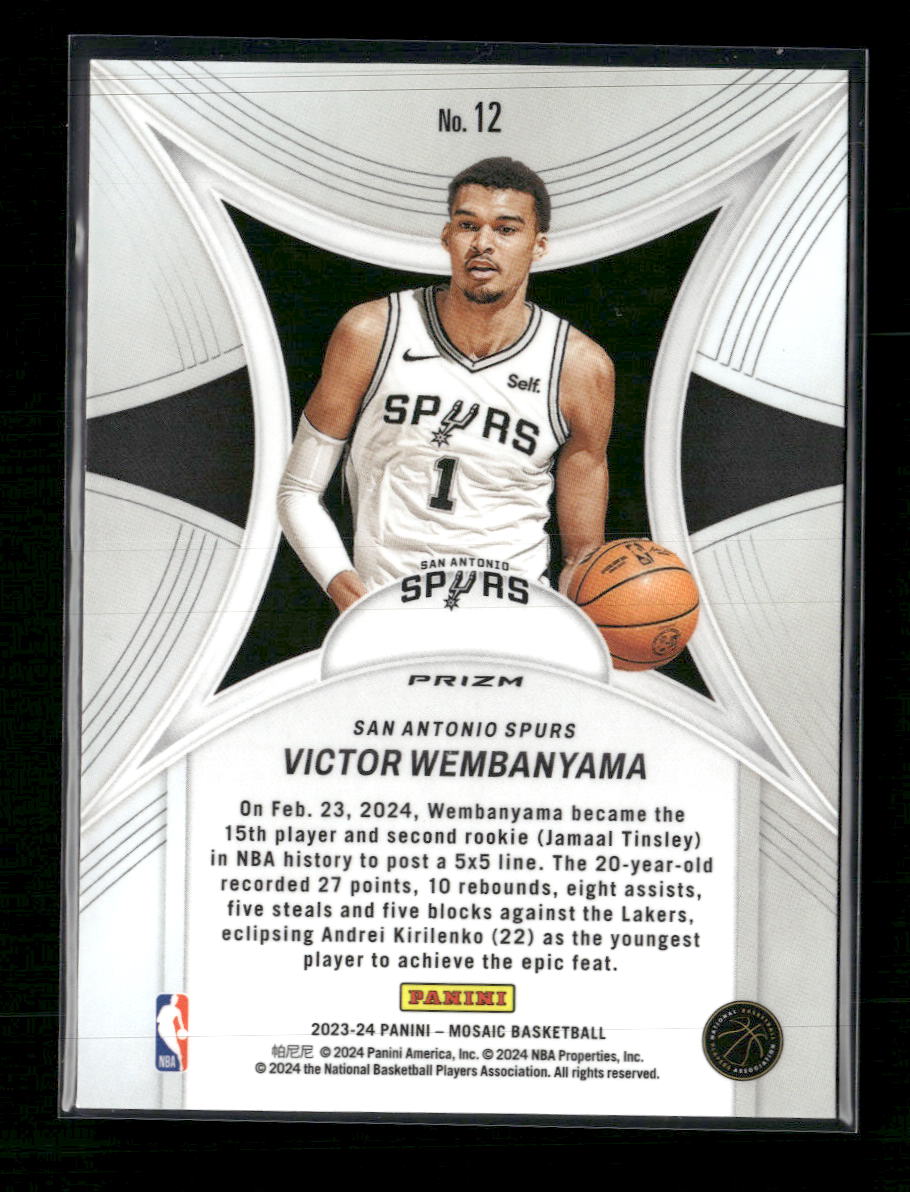2023-24 Panini Mosaic Epic Performers Mosaic Victor Wembanyama #12