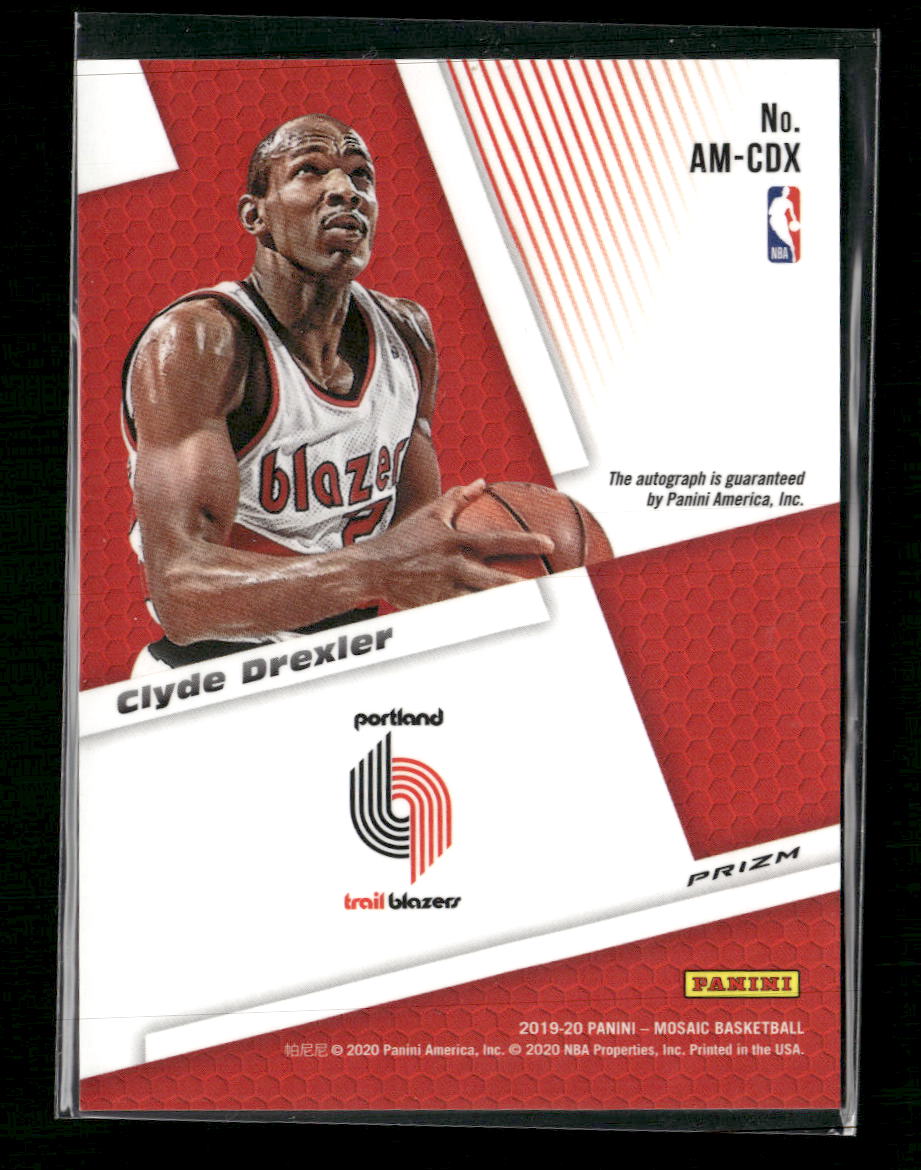 2019-20 Panini Mosaic Autographs Mosaic Clyde Drexler #AM-CDX