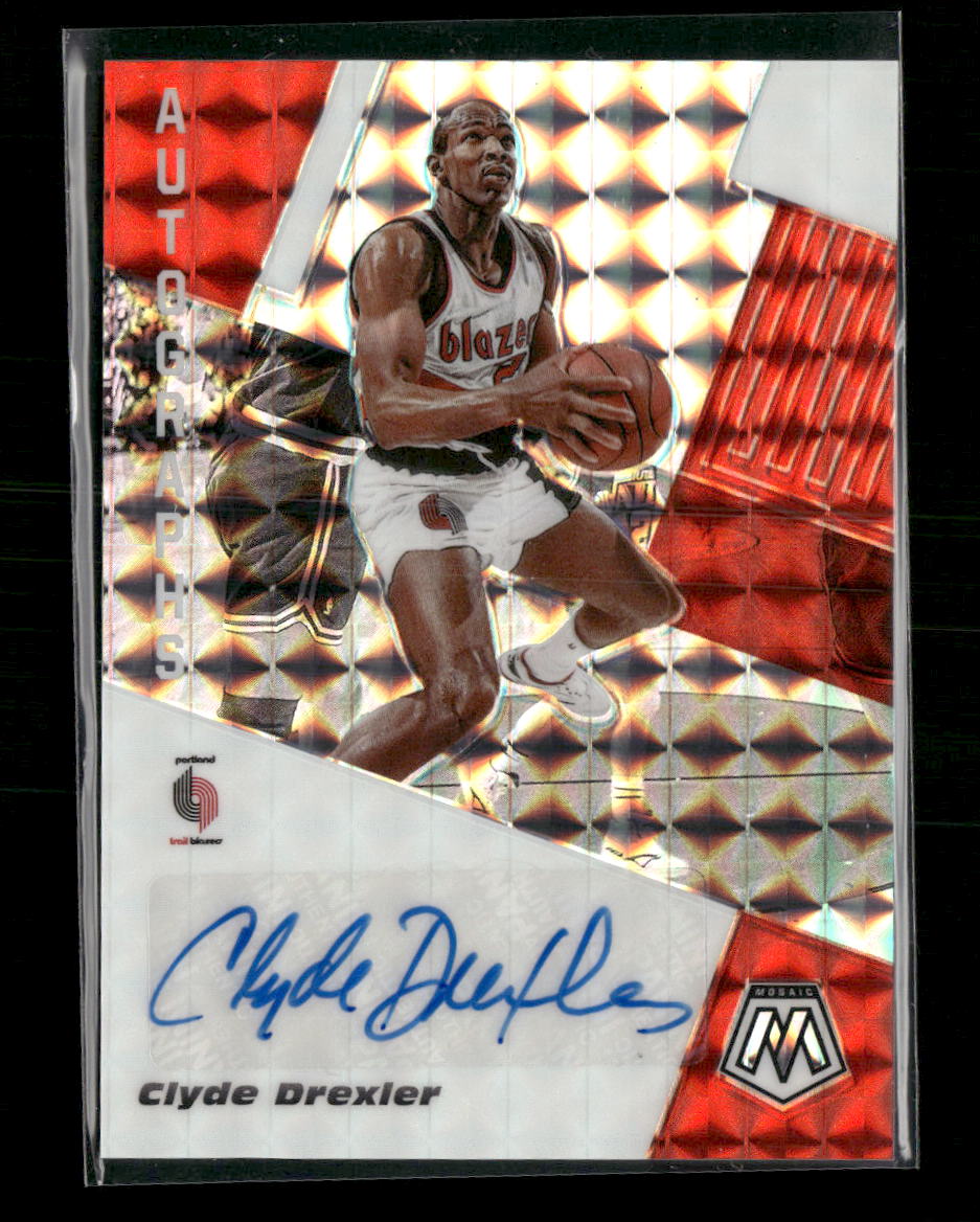 2019-20 Panini Mosaic Autographs Mosaic Clyde Drexler #AM-CDX