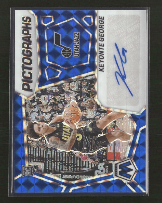 2023-24 Panini Mosaic Pictographs Mosaic Blue Keyonte George #/49 Auto #PM-KEY