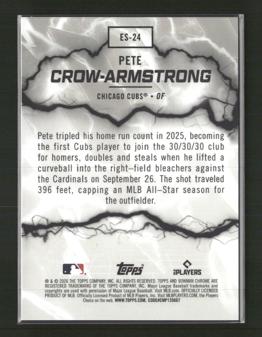 2026 Bowman Electric Sluggers Mojo Burgundy Pete Crow-Armstrong #/275 #ES-24