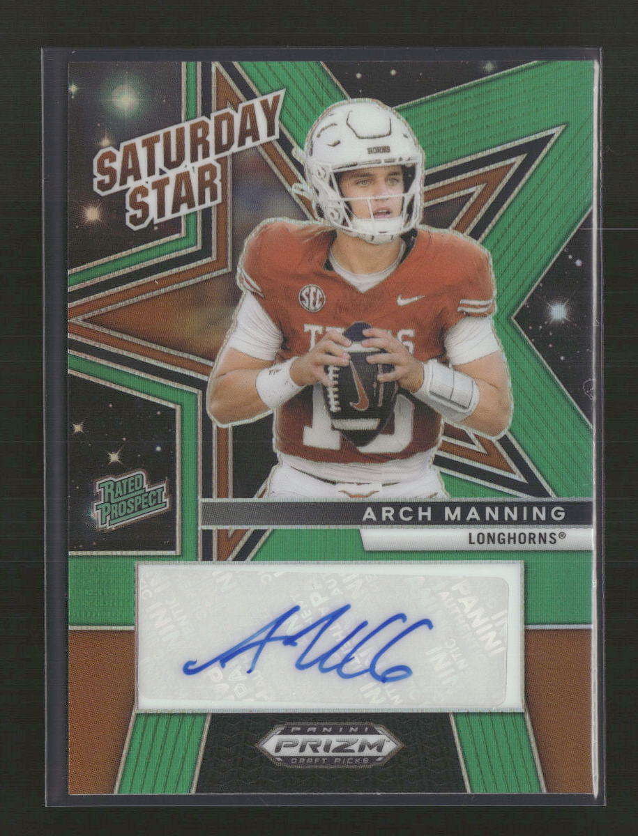 2025 Panini Prizm Draft Picks Saturday Stars Green Arch Manning Auto #SSS-AMG