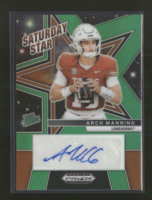 2025 Panini Prizm Draft Picks Saturday Stars Green Arch Manning Auto #SSS-AMG