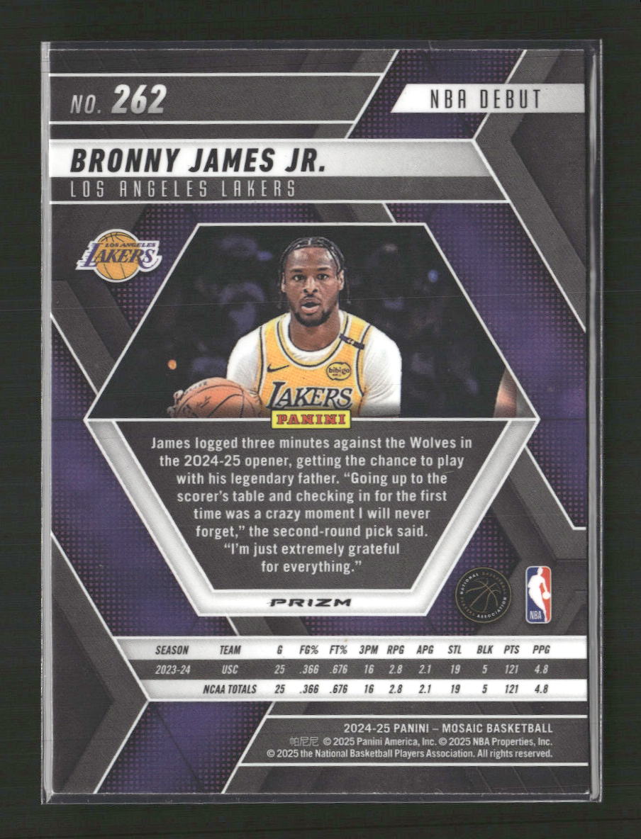 2024-25 Panini Mosaic Genesis Mosaic Bronny James Jr. Rookie #262