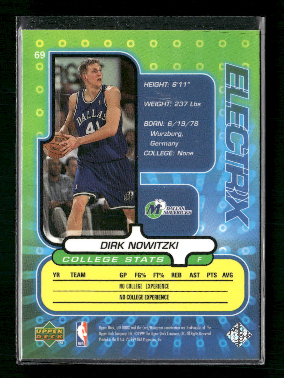 1998-99 Upper Deck Ionix Dirk Nowitzki Rookie #69