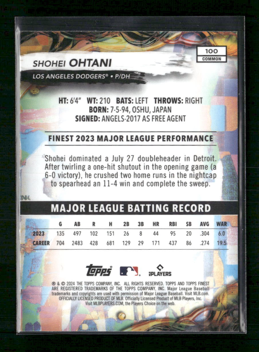 2024 Finest Checkerboard Refractors Shohei Ohtani #100