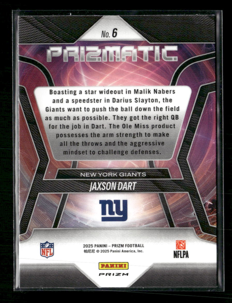 2025 Panini Prizm Prizmatic Green Ice Jaxson Dart #6