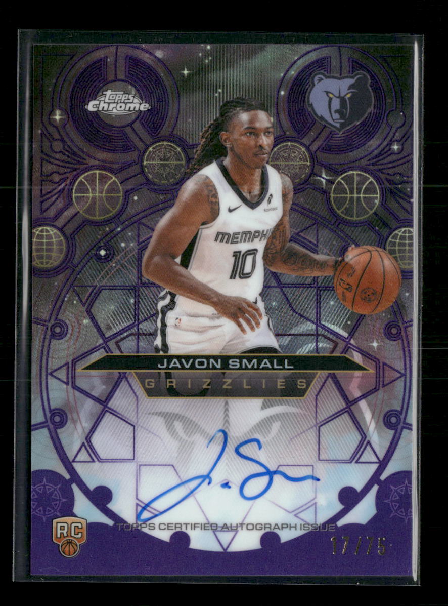 2025-26 Topps Chrome Chromographs Card Purple Auto #/75 Javon Small #CH-JSM