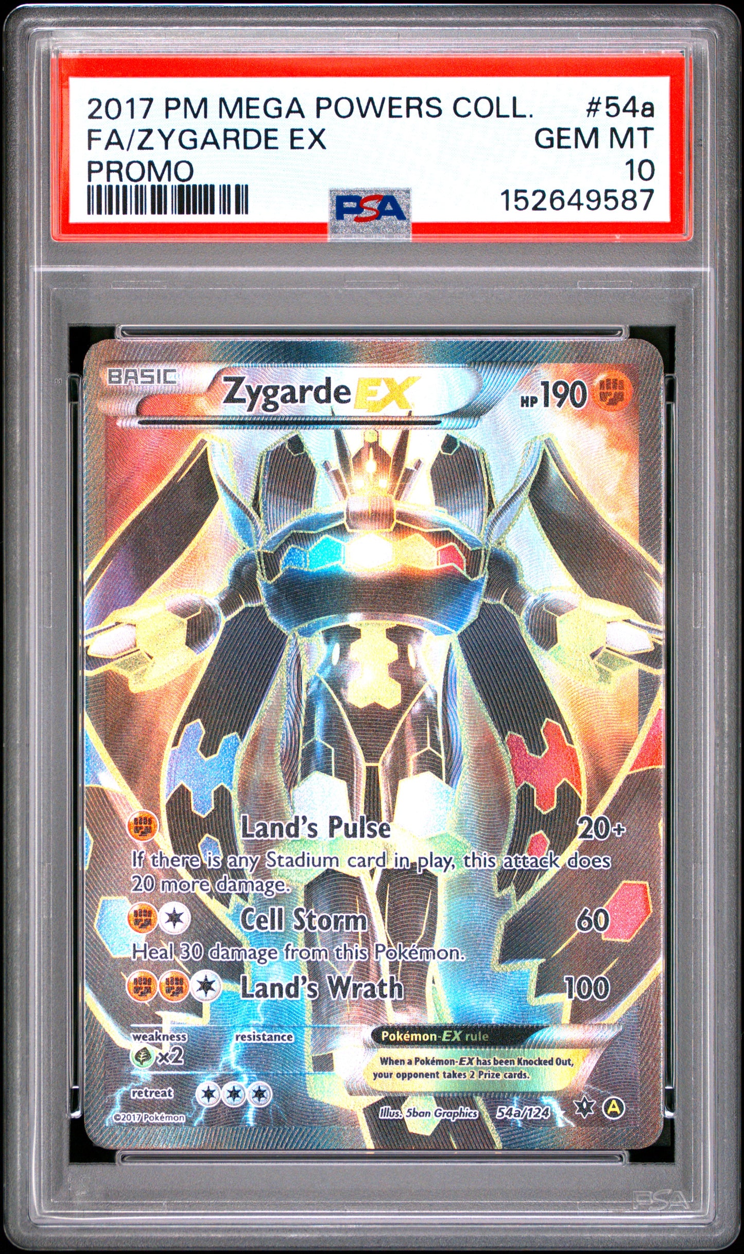 2017 Pokemon Mega Powers Collection Promo Promo Fa/Zygarde Ex 10 PSA #54a