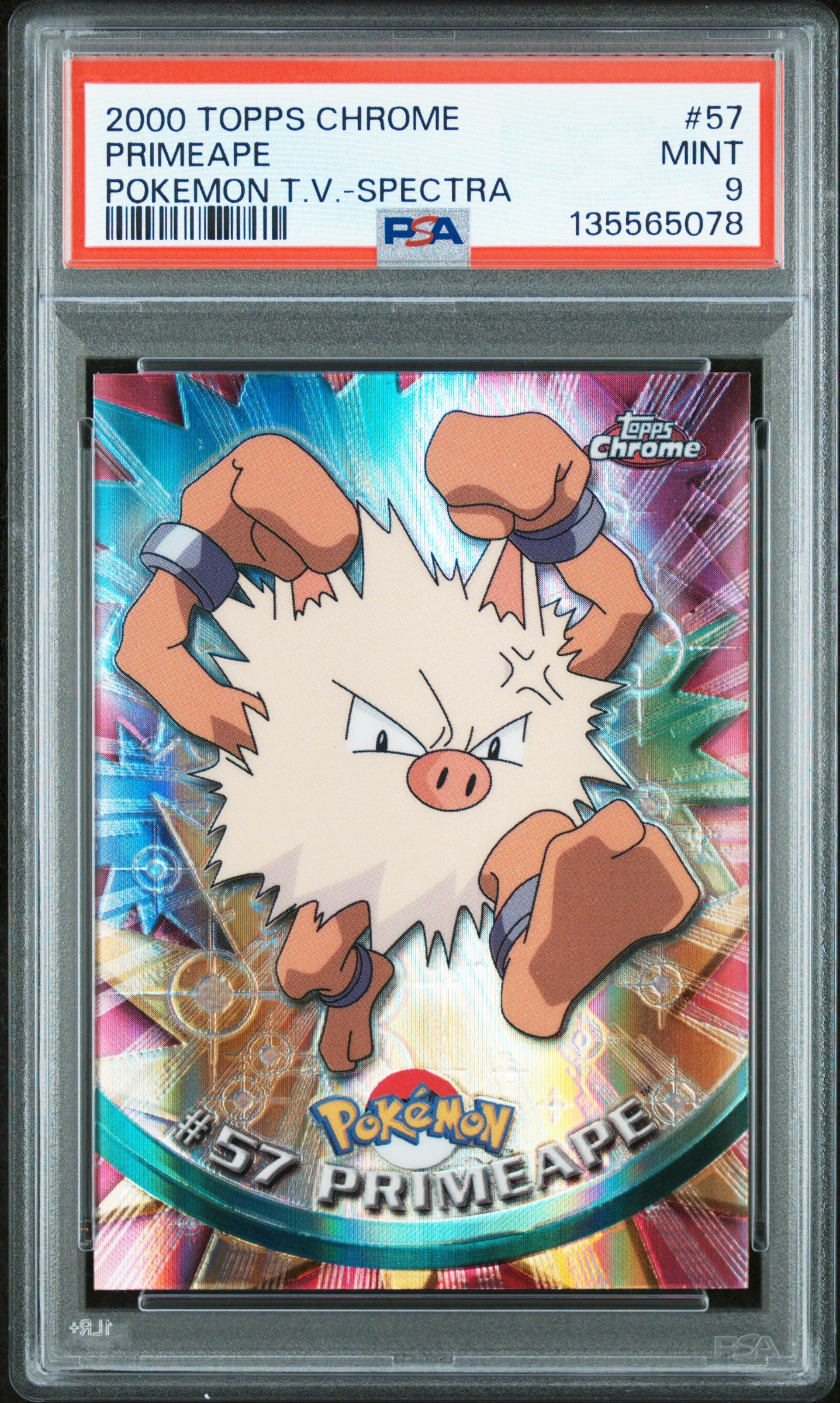 2000 Topps Chrome Pokemon T.V. Pokemon T.V.-Spectra Primeape 9 PSA #57