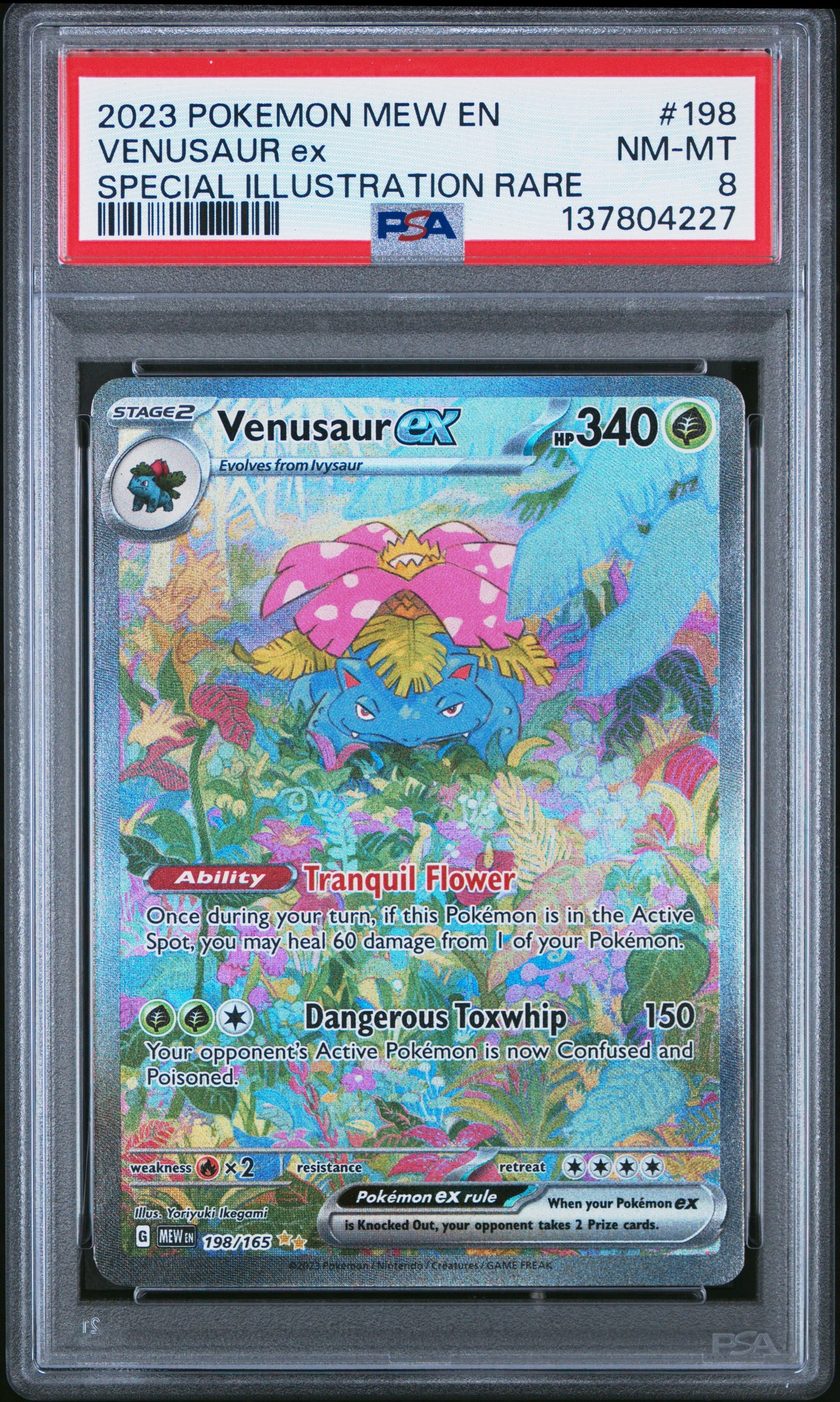 2023 Pokemon Mew En-151 Special Illustration Rare Venusaur Ex 8 PSA #198