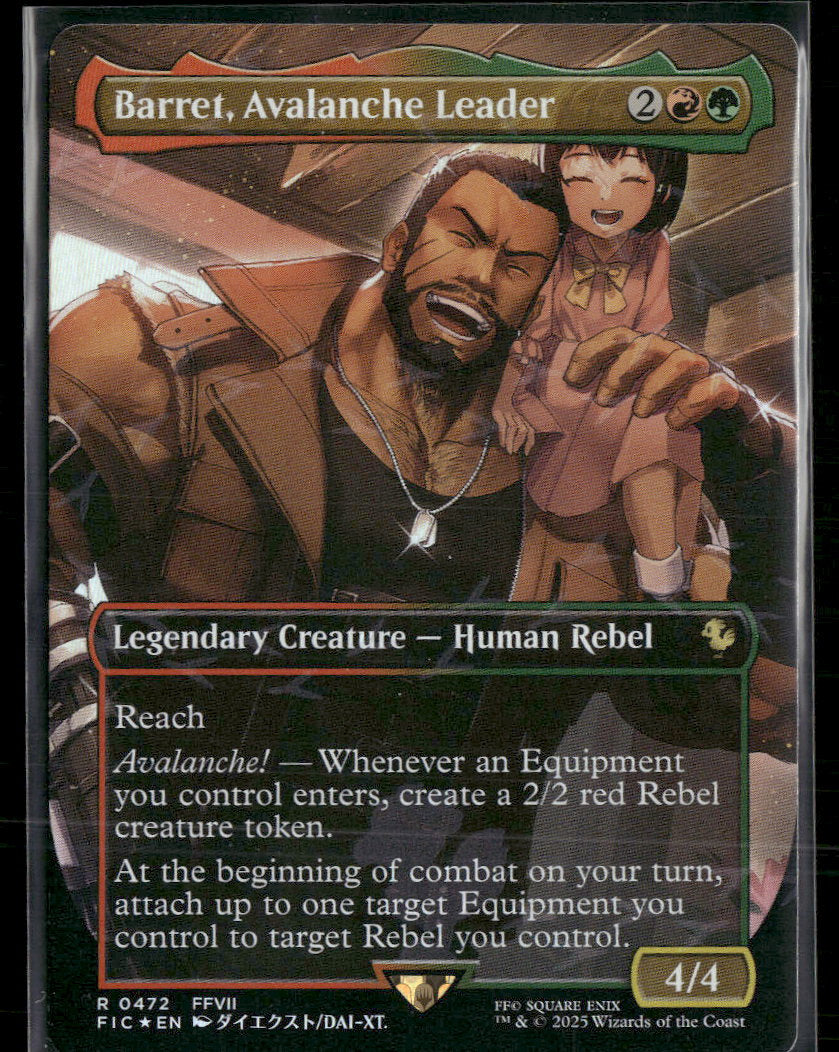 Commander: FF Barret, Avalanche Leader (Borderless) (Chocobo Track Foil) #472