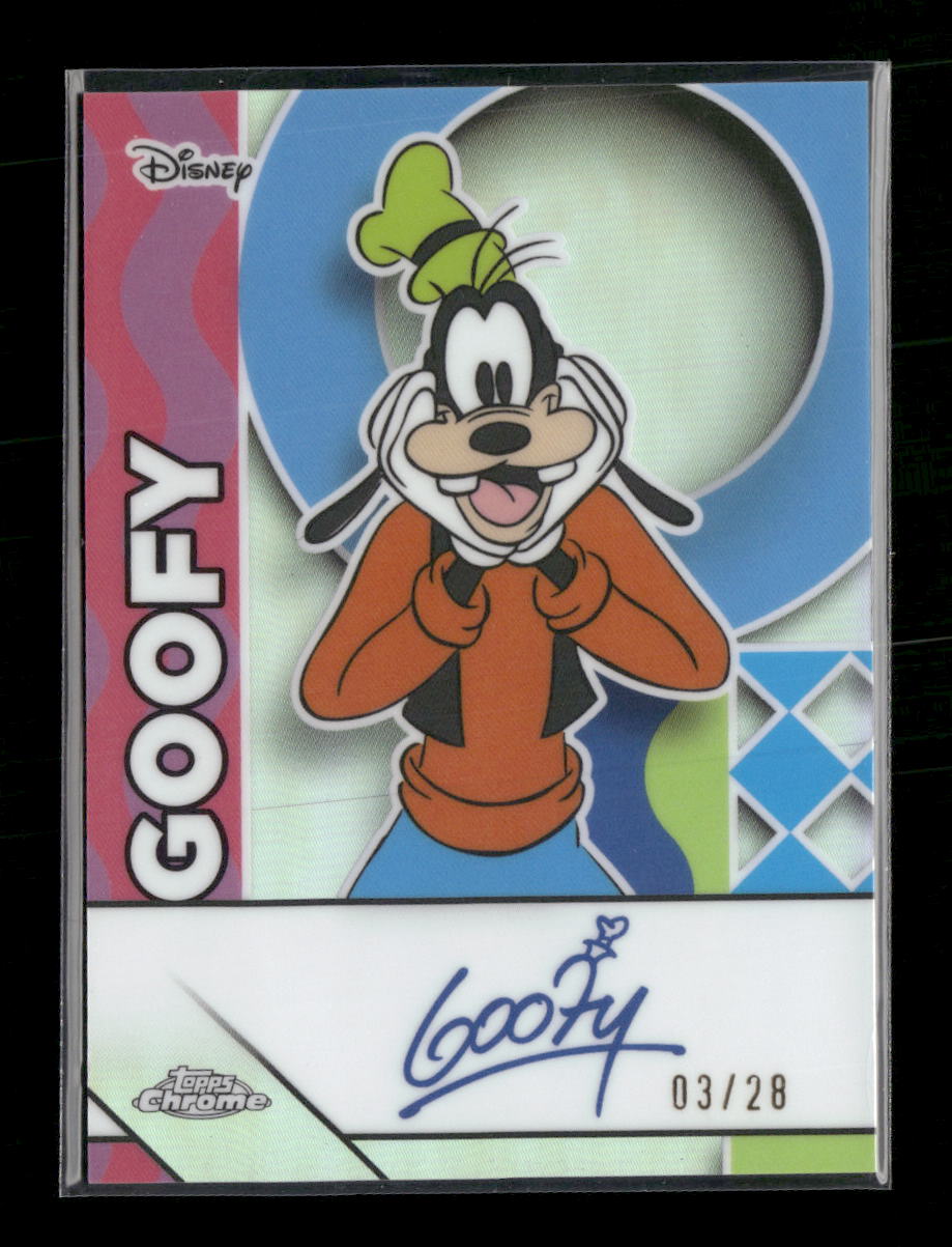 2026 Topps Chrome Disney Facsimile Autograph Card #/28 Goofy #FA-7