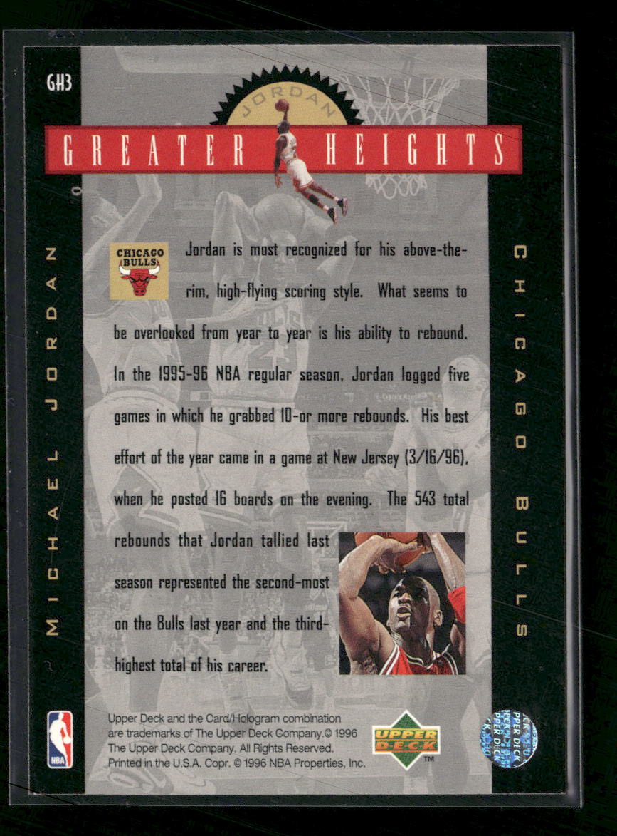 1996-97 Upper Deck Michael Jordan Greater Heights Michael Jordan #GH3