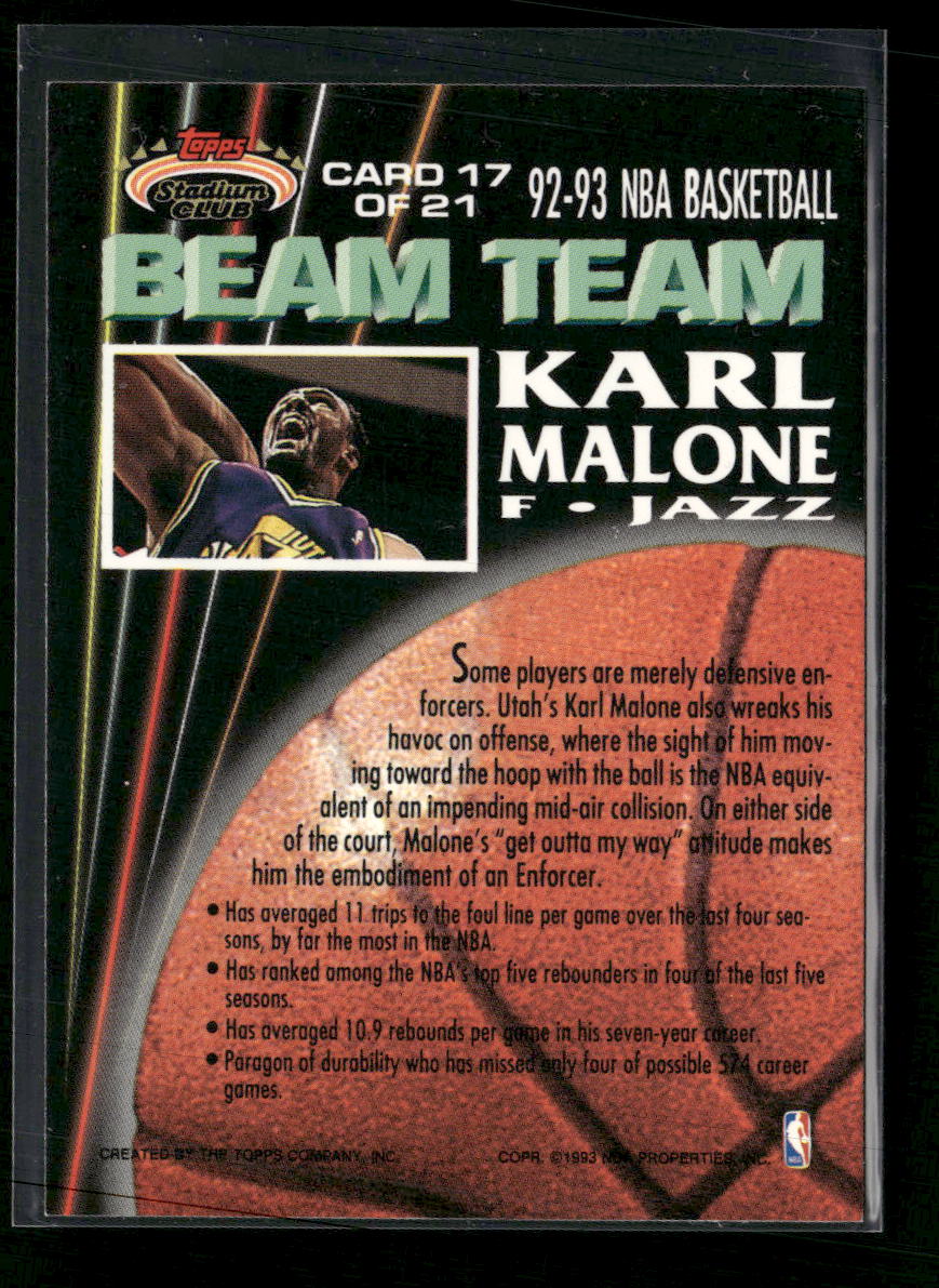 1992-93 Stadium Club Beam Team Karl Malone #17