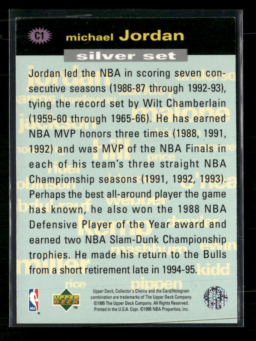 1995-96 Collector's Choice You Crash the Game Silver Michael Jordan #C1