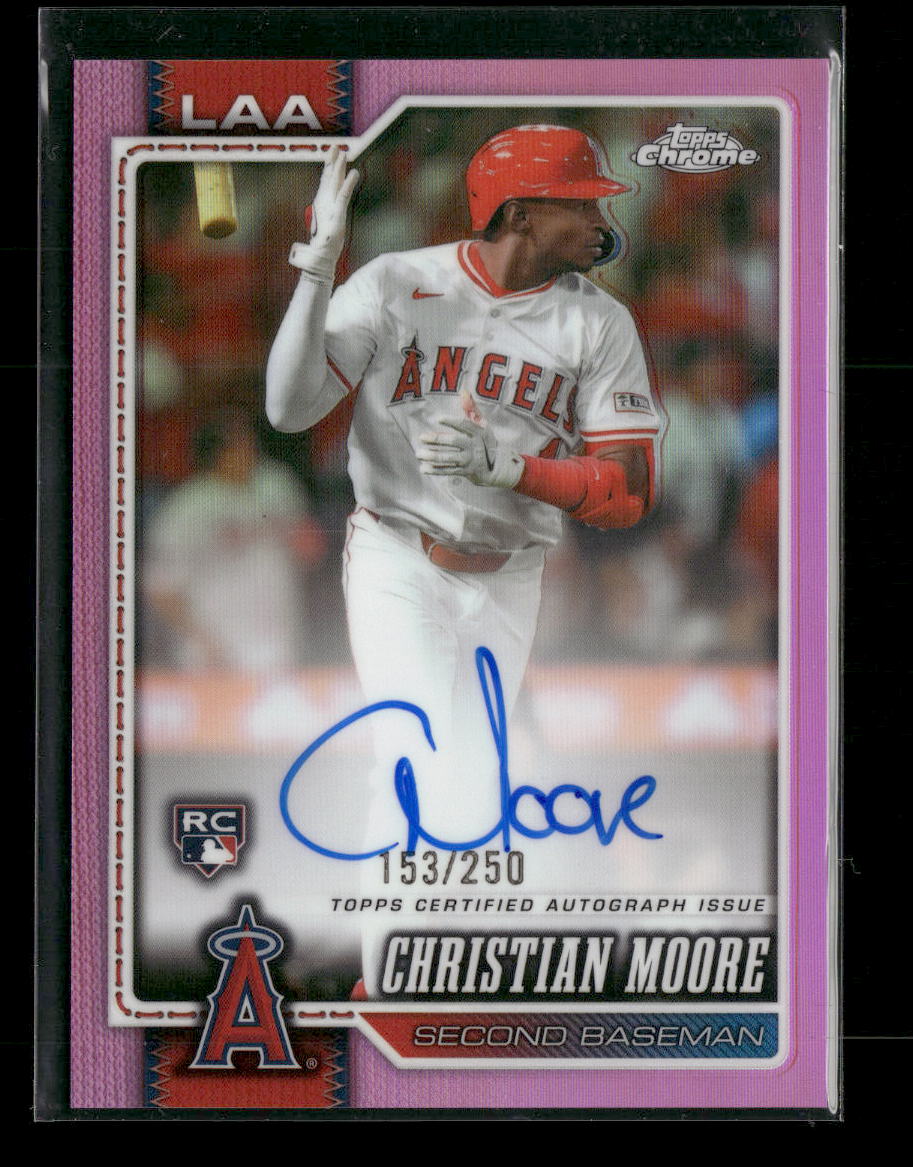 2026 Topps Chrome Rookie Pink Refractors Christian Moore #/250 AU #RA-CMO