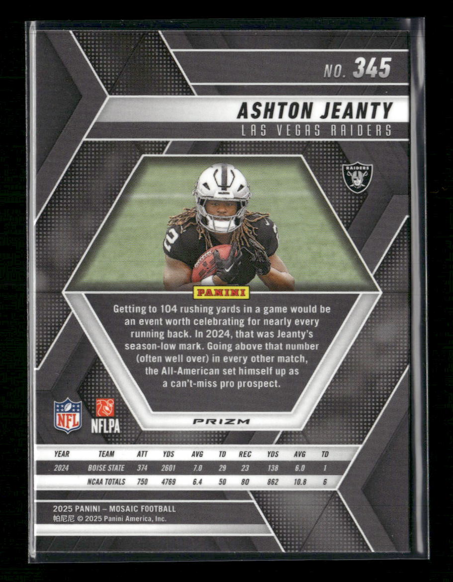 2025 Panini Mosaic Mosaic Red and White Stripe Ashton Jeanty RC #345