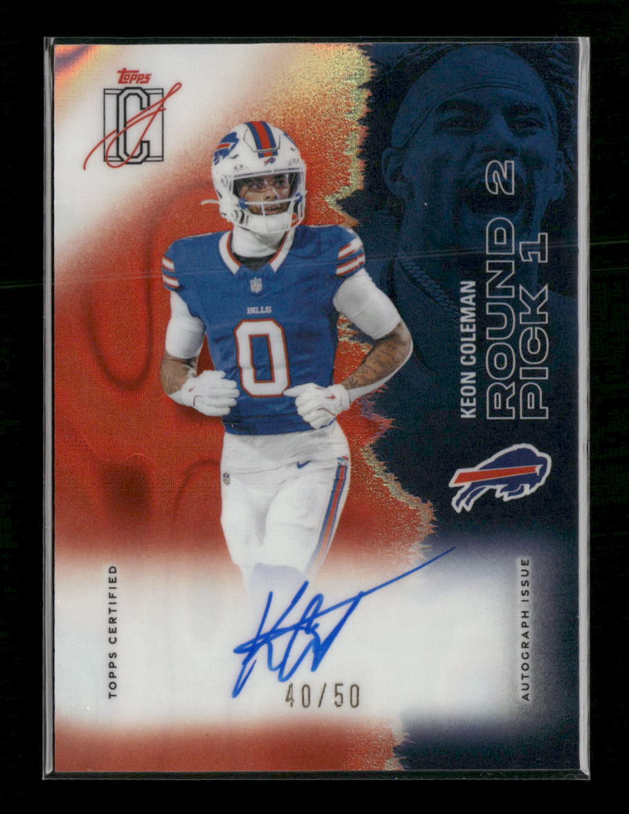 2025 Topps Signature Class Autographs Orange Lava Keon Coleman #/50 AU #64