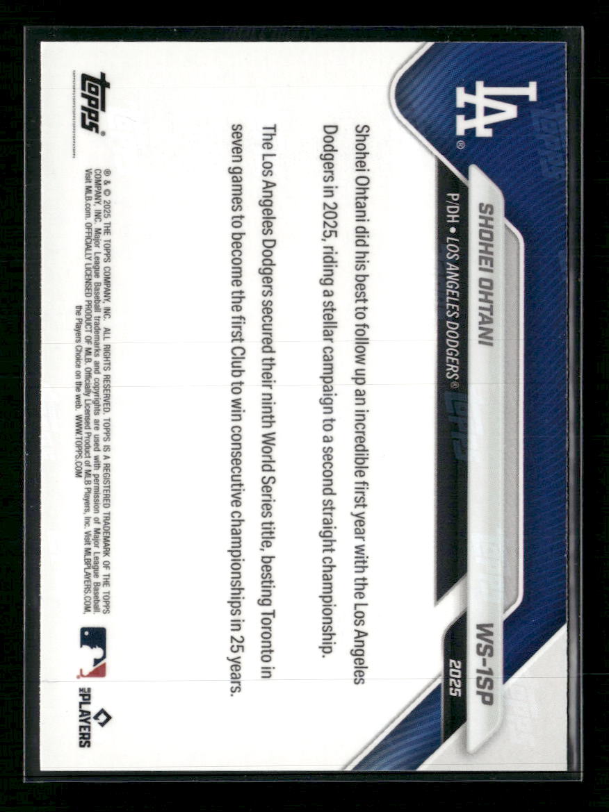 2025 Topps Now World Series Champions Los Angeles Dodgers Shohei Ohtani #WS-1SP