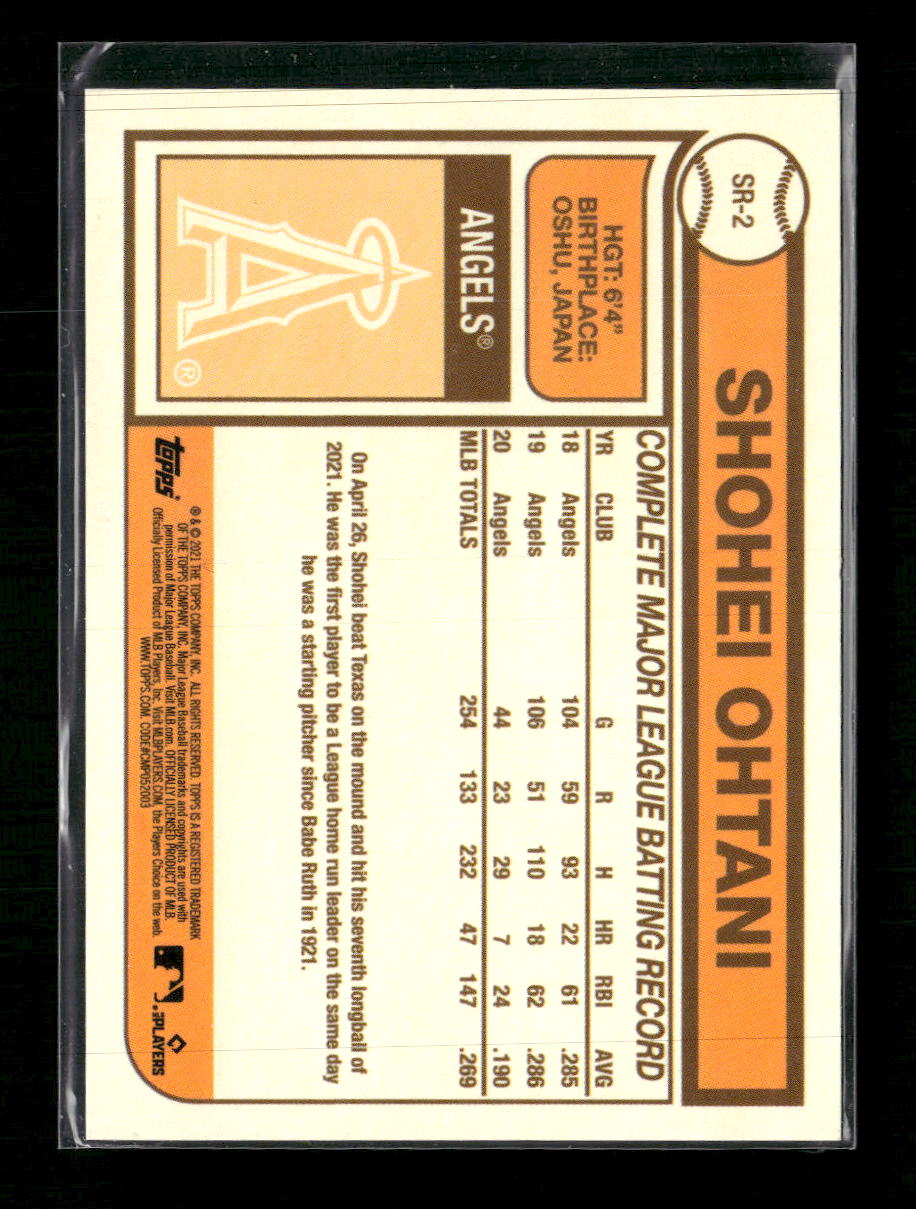 2021 Topps UK Edition 1978-79 Redux Shohei Ohtani #SR-2