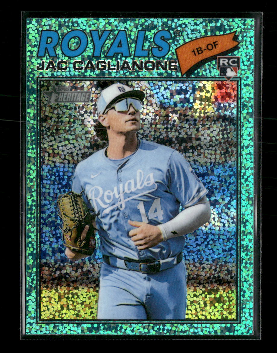 2026 Topps Heritage Chrome Light Blue Sparkle Refractors Jac Caglianone RC #136