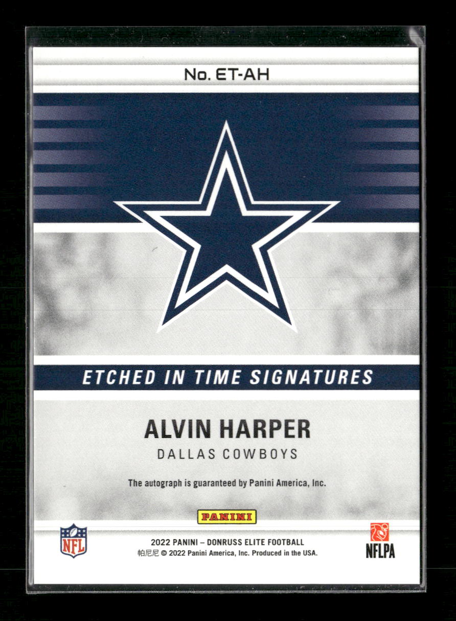 2022 Donruss Elite Etched in Time Signatures Purple Alvin Harper #/49 AU #ET-AH