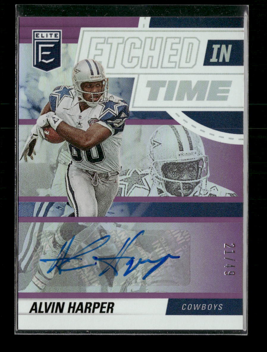 2022 Donruss Elite Etched in Time Signatures Purple Alvin Harper #/49 AU #ET-AH