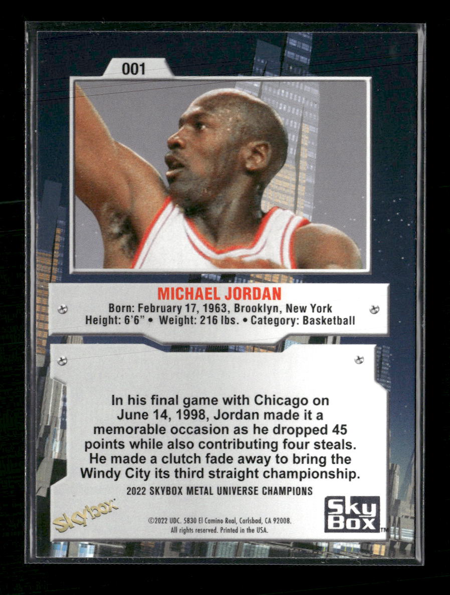 2022 SkyBox Metal Universe Champions Michael Jordan #001