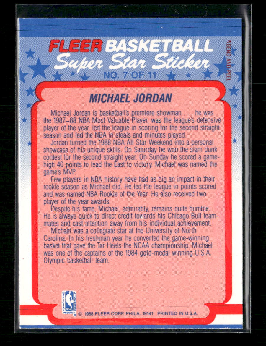 1988-89 Fleer Stickers Michael Jordan #7