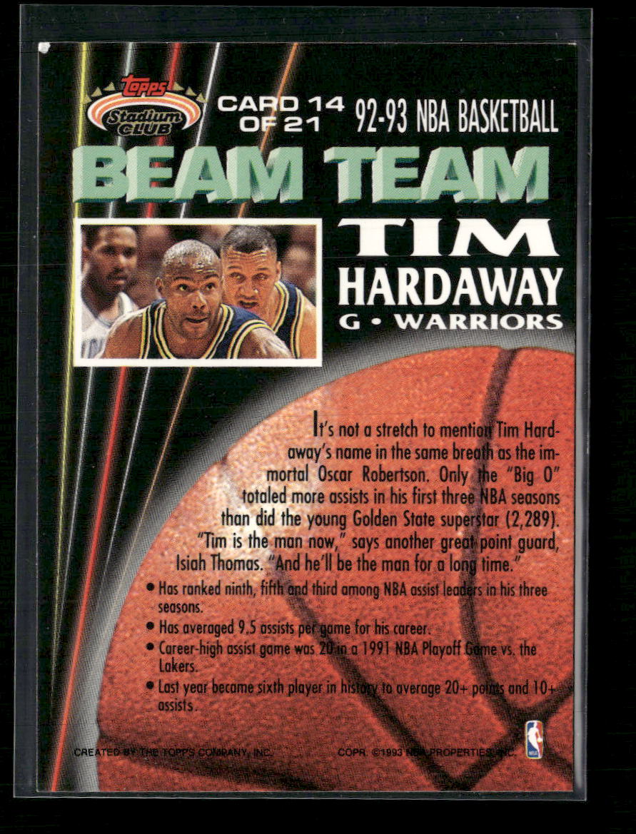 1992-93 Stadium Club Beam Team Tim Hardaway #14
