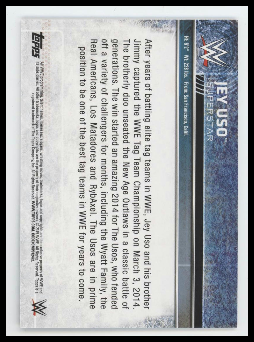 2015 Topps WWE Jey Uso #40