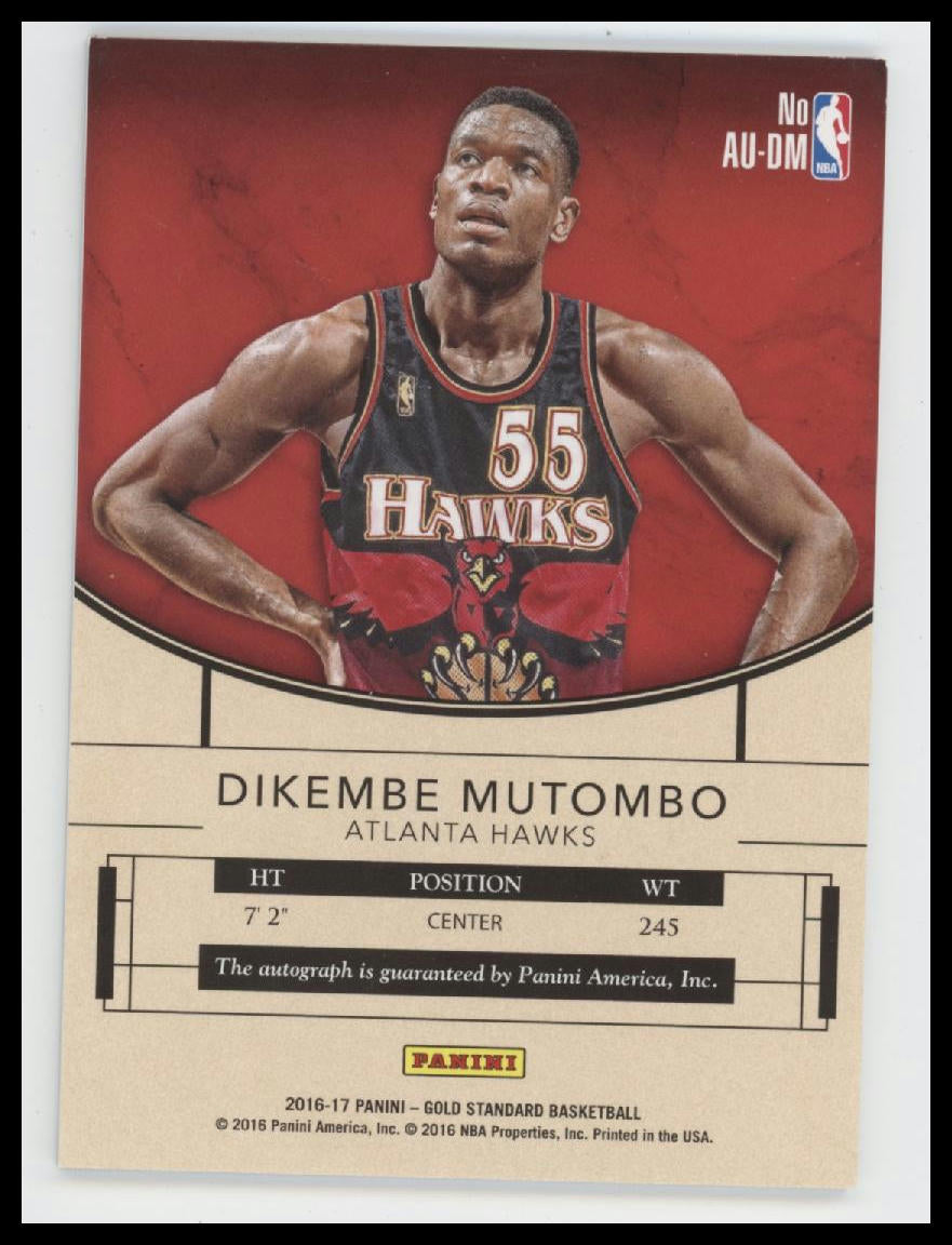 2016-17 Panini Gold Standard AU Autographs Dikembe Mutombo #/79 AU #AU-DM